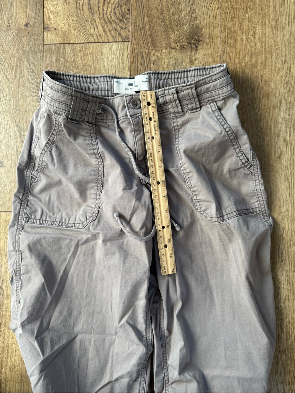 Hollister Wide-Leg Drawstring Pants — Light Taupe
